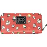 Loungefly Harry Potter Chibi Characters Maroon Allover Print Zip Around Wallet