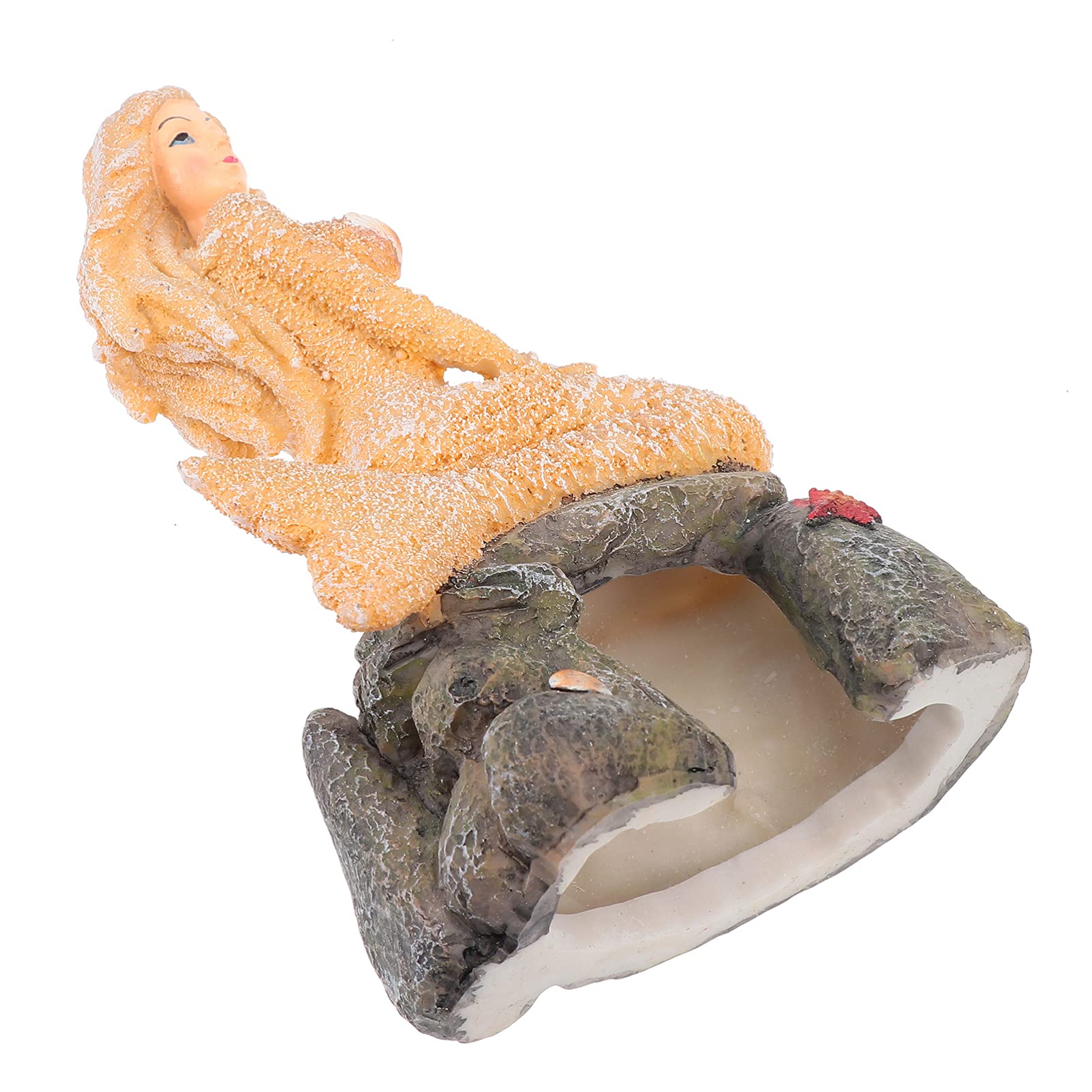 Balacoo Aquarium Mermaid Statue Resin Lawn Mermaid Figure Fish Tank Sculpture Ornament for Fairy Garden Party Fish Tank Decoration
