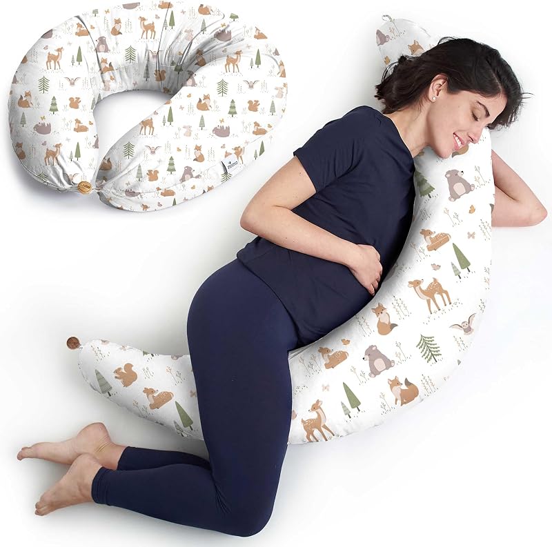 Niimo XXL Pregnancy Pillow & Nursing Pillow 2-in-1 100% Cotton Cover