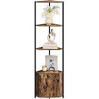VASAGLE Corner Shelf with Storage, Corner Storage Cabinet, 5-Tier Corner Shelving Unit, Corner Storage Stand, for Living Room