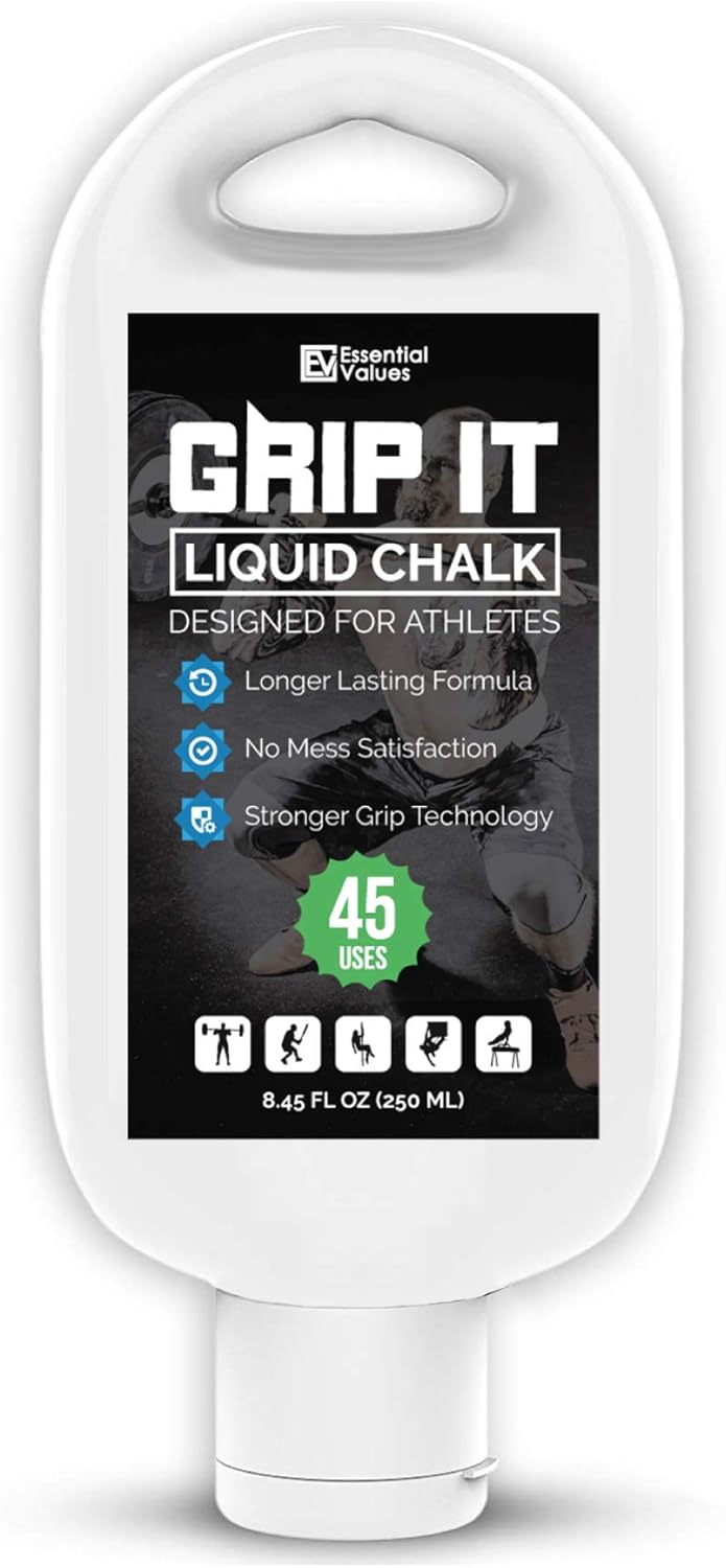 Essential Values (2 Pack) Liquid Chalk (1.69 OZ), Professional Grade with Little to NO Mess, Dust Free & Dries Within Seconds, A Longer Lasting Formula Designed for Athletes of All Ages : Sports & Outdoors