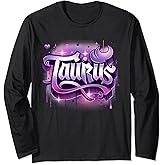 Pink & Purple Taurus Zodiac Star Sign Long Sleeve T-Shirt