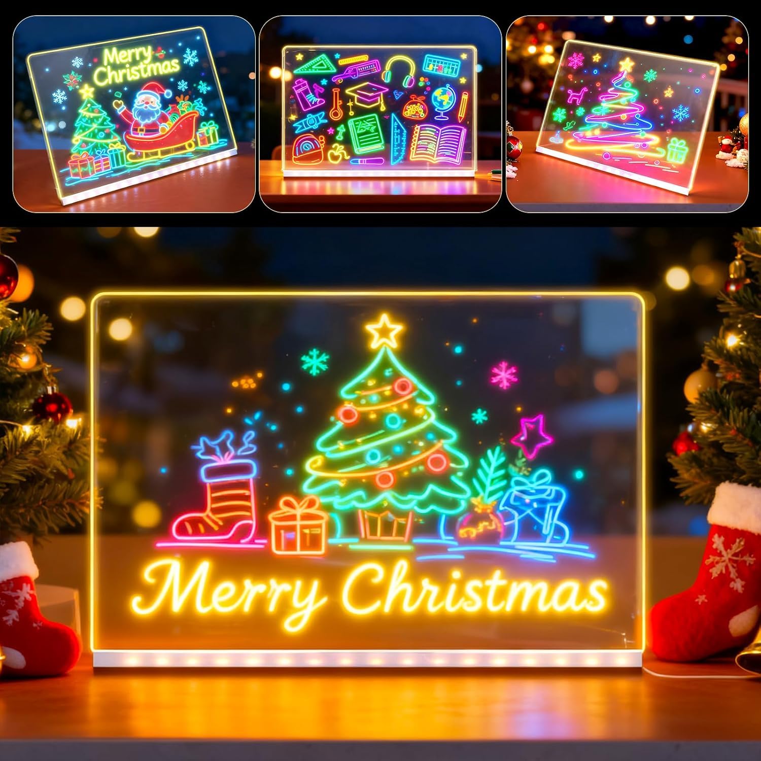 Photo 1 of ***(PARTS ONLY/ MISSING PARTS/ NON FUNCTIONAL)***LED Note Board with Colors, Lumiboards Led Drawing Board for Kids, Clear Drawing Board with Light, 12 Inch Light-Up Acrylic Writing Board, Ideal Gift for Birthdays, Christmas (30 X 20cm)