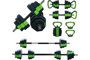 Garvee 4-In-1 Adjustable Dumbbell Set - Dumbbell/Barbell/Kettlebell/Push Up Stand for Home Gym