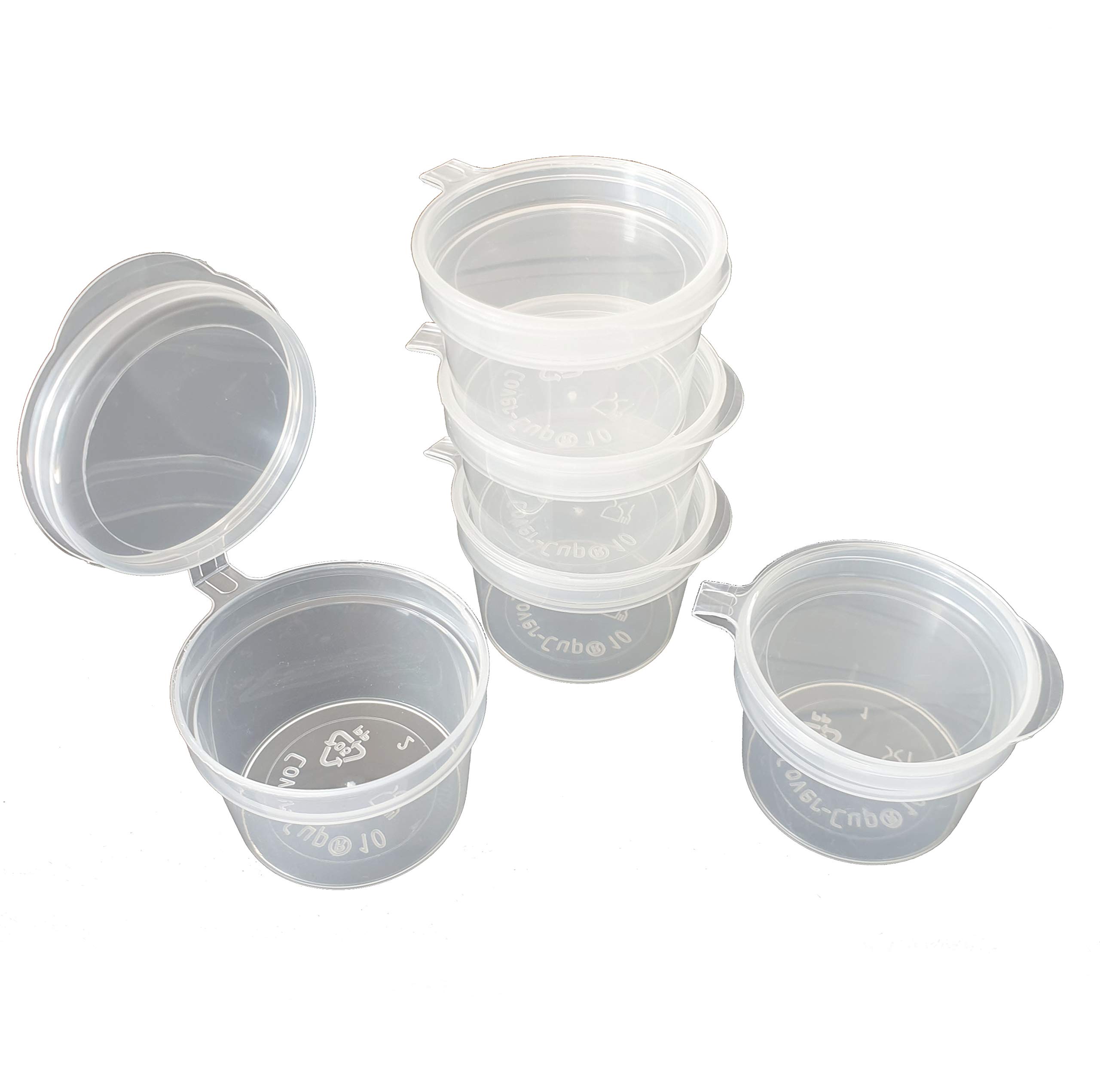 SHC Web 20 x Mini 10ml Hinged Lid Food Pots - Holds 2 Teaspoons Full - Spices/Herbs/Dips/Sauces/Portions Freezer/Microwave