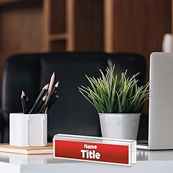 Wonderjune 10 Pack Plastic Cubicle Name Plate