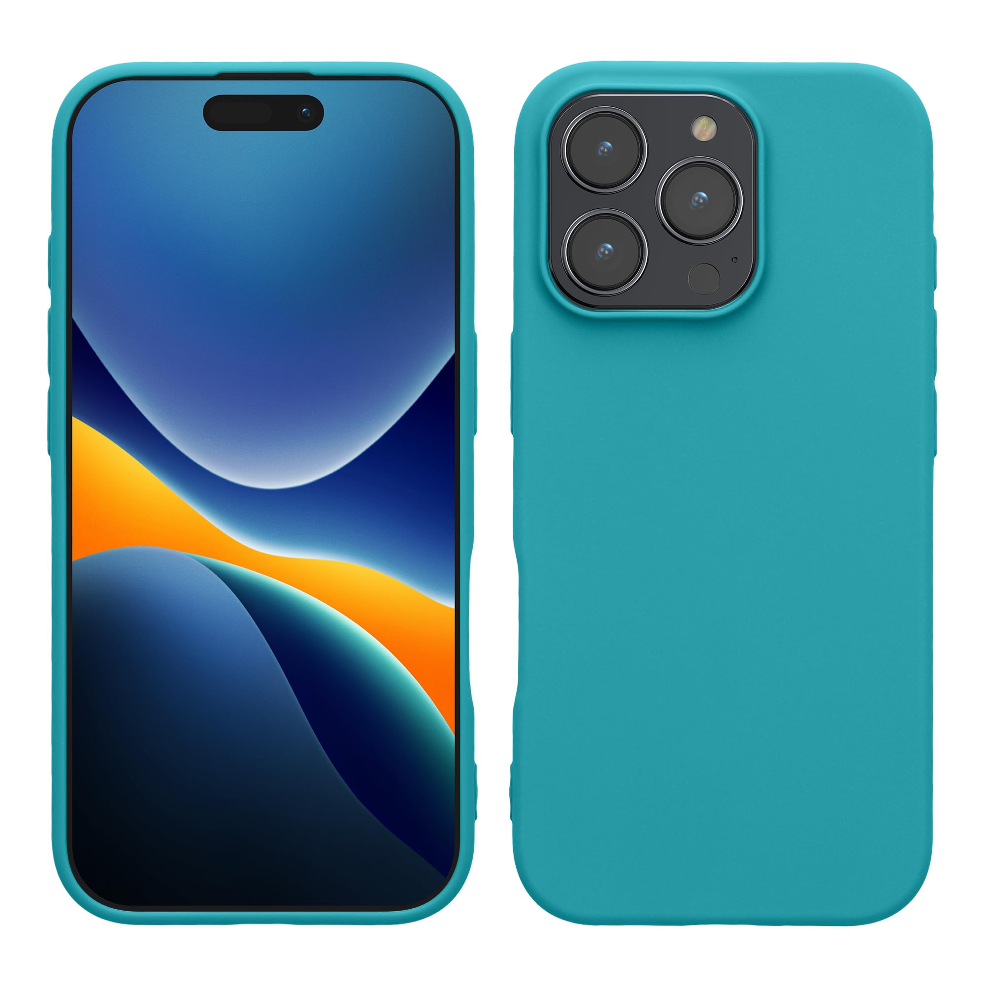 kwmobile Case for Apple iPhone 16 Pro Case - Soft Cover - Shockproof TPU Material - Wireless Charging - Teal Matte