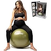 BABYGO Birthing Ball - Pregnancy Yoga Labor & Exercise Ball & Book Set Trimester Targeting, Maternity Physio, Birth & Recovery Plan Included Anti Burst Eco Friendly