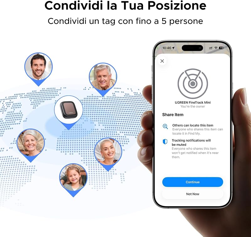 FineTrack Pro Smart Finder Ricarica Solare Supporto iOS — foto 7 di 8