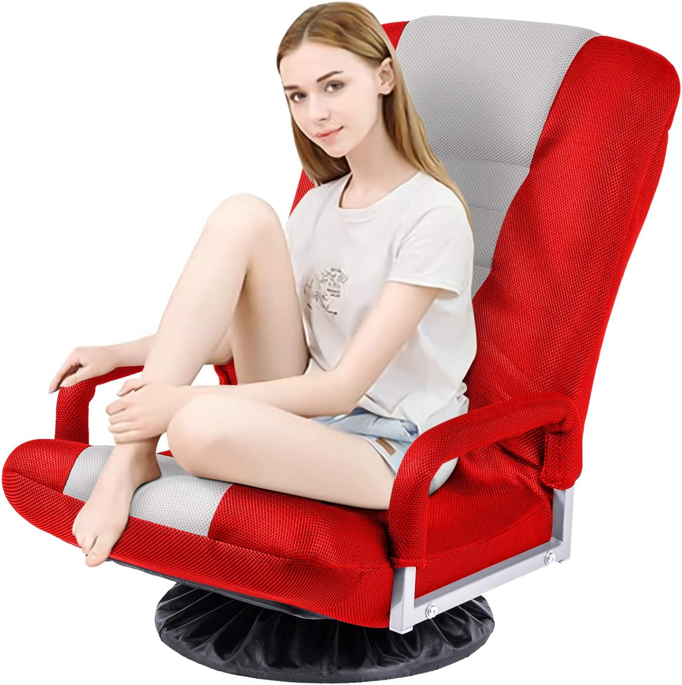 JOYTAKE Floor Gaming Chair, 360 Degree Swivel Gaming Chair, Adjustable 3-Position Floor Chair, Convenient and Practical Folding Sofa Lounger