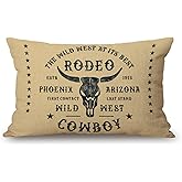 Solekla Vintage Rodeo Cowboy Cotton Linen Throw Lumbar Pillow Case Cushion Cover Home Office Decorative Rectangle 12 X 20 Inches Jcp80
