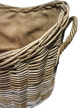 Ivyline Oval Wicker Log Basket Lined Hand Finished Kindling Storage H39xW55cm view 4