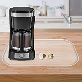 Silicone Coffee Maker Mat with Lip, 17.4'' x 10.6'' Heavy Duty Coffee Maker Mat for Countertops, Coffee Tray Fit Under Coffee Machine Appliance Automatic Machines Espresso Accessory, Translucent