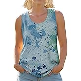 domirica Tank Tops for Women Loose Fit Casual Summer Fashion Trendy Sexy Crewneck Pullover Cropped Sleeveless Tshirts