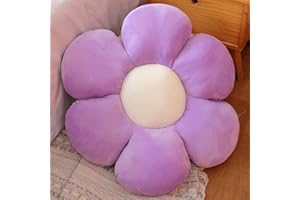 AmyToo 20” Purple Flower Pillow Flower Shaped Throw Pillow Colorful Cute Daisy Flower Pillows Seating Cushions for Adults Kids Throw Pillows Couch Decor
