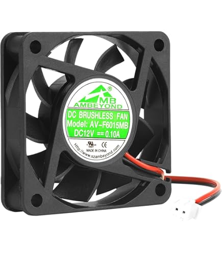 JZK 2 Stück 60 x 60 x 15mm 2-poliger DC 12V Mini-Lüfter mit Kabel 6015