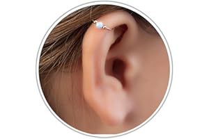 Gold Helix Hoop Earring 14K Gold Filled – 8mm Opal Cartilage Hoop 20G – Dainty Minimalist Helix Piercing Jewelry – Lightweigh