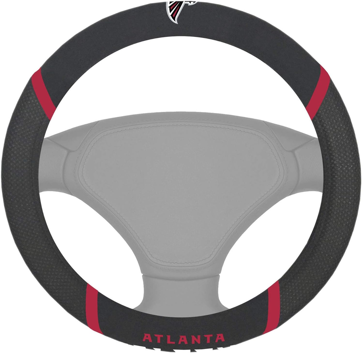 FANMATS 15040 Black 15 Inch Diameter Steering Wheel Cover, Steering