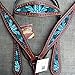 HILASON Western Horse Headstall Breast Collar Set Tack American Leather Turquoisethumb 1