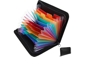 VALICLUD Portable Expanding File Folder with 13 Colorful Accordion Pockets, Zipper Receipt and Business Card