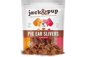 JACK&PUP Jack & Pup Pig Ears Slivers (1lb) - Premium Natural Dog Chews, Pork Pig Ears, Healthy Dog Treats, Odor Free, Excellent Rawhide Alternative