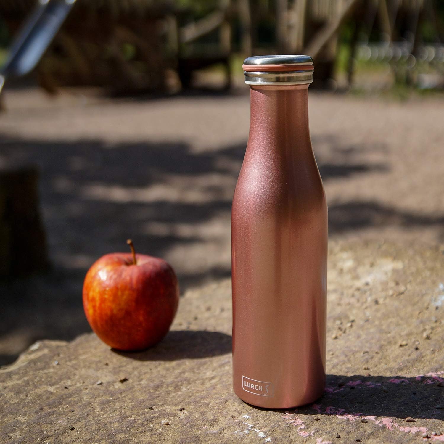 Lurch Germany Thermal Bottle for Hot and Cold Drinks Made of Double-Walled Stainless Steel (Rose Gold, 16, oz. | 0.5l): Kitchen & Dining