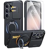 JAME for Samsung Galaxy S26 Ultra Case with Ring Stand & Slide Camera Cover | Ring Holder Kickstand, Screen Protectors, Dual-