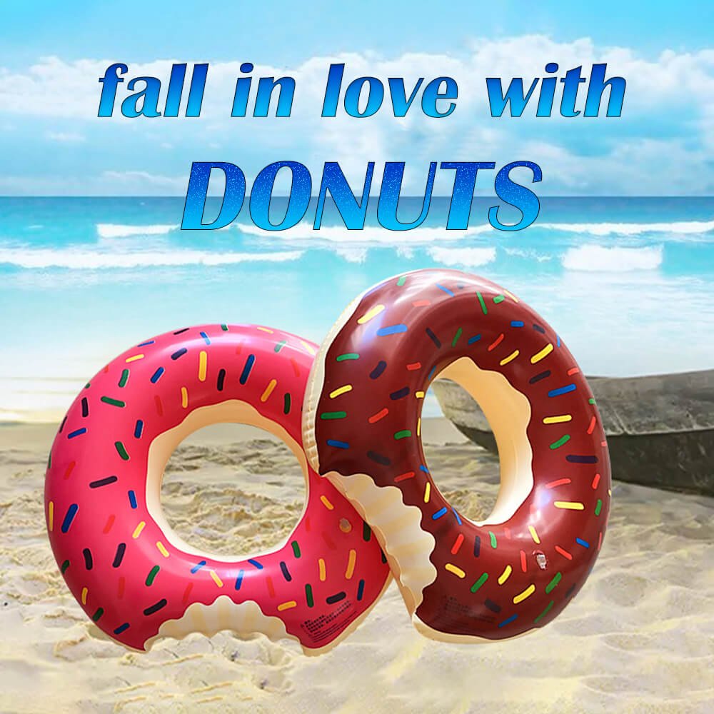 ixaer Donut Inflatable Pool, Funny Swimming Pool Floats/ Summer Water Sport Inflatable Pool Toys.(chocolate)