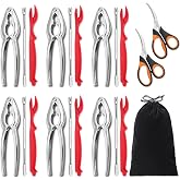 20-Pack Crab Crackers and Tools Set,Seafood Boil Party Supplies Includes 6 Crab Crackers, 6 Lobster Shellers, 6 Crab Leg Fork