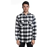 YAGO Men's Outdoor Long Sleeve Flannel Plaid Button Up Shirt