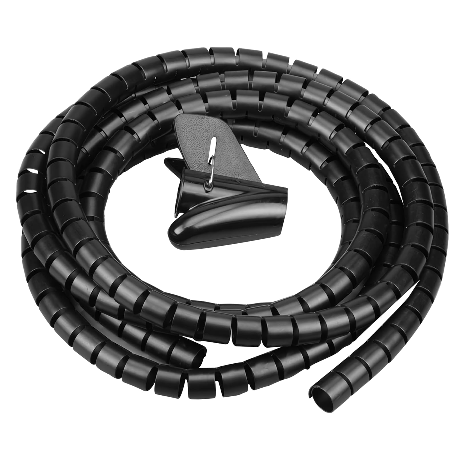 Gaodeding 5 M Black Cable Sleeve, Cuttable cable management - with Wire Guide Clip, Cable Tidy Tube Wire Organizer for TV PC Home (∅1.10"/28mm)