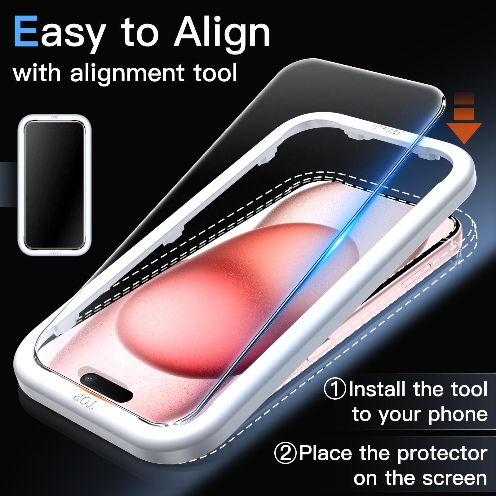 Matte Screen Protector for iPhone 15 / 15 Plus / 15 Pro / 15 Pro Max, 2-Pack