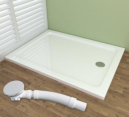 MIQU Duschwanne Acryl Duschtasse Dusche Acrylwanne 40mm flach Rechteck (120x90x4cm)