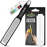 Spring Chef Premium Lemon Zester Grater with Handle - Fruits, Garlic, Chocolate, Nutmeg, Ginger Grater - Heavy Duty Kitchen T
