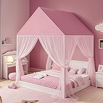 Canopy For Kids LOAOL Kids Bed Canopy With Lace Sheer Chiffon