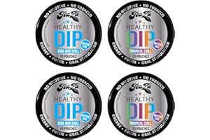 TeaZa Herbal Energy Cool Mint Chill & Tropical Chill Flavor Pouches, Nicotine & Tobacco Free Energy Dip Pouches (4 Pack)