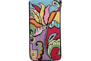 ALICE PETERSON Stitch & Zip Needlepoint Eyeglass Case Kit - SZ490 Modern Tulip