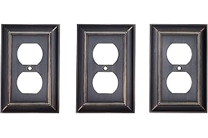 �鶹�� Basics Decorative 1-Gang Duplex Wall Plate, 3-Pack - Oil Rubbed Bronze