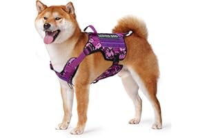 PETNANNY Tactical Dog Harness - Service Dog Harness Emotional Support Dog Vest for Medium Large Dogs, No Pull ESA Dog Vest with Hook & Loop, Working Molle Vest for Training Huntin(Purple Camo,M)