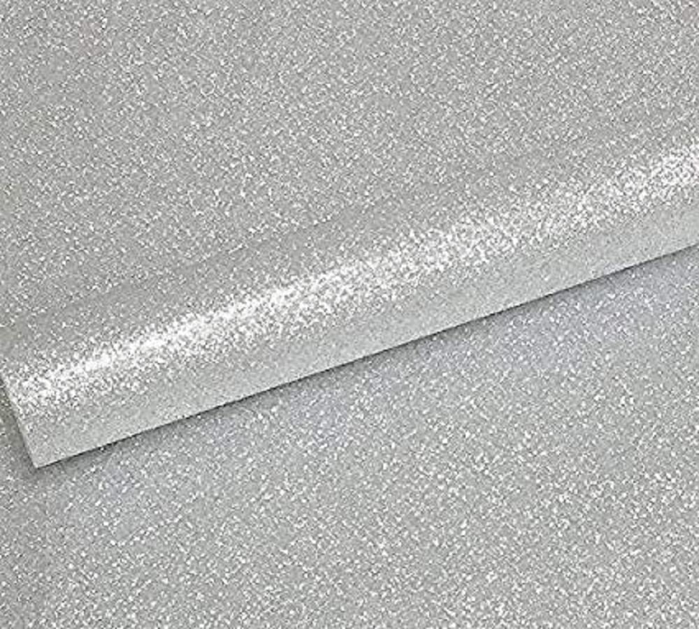Syntego A4 Glitter Card Silver Sparkly Soft Touch 100% Non Shed Encapsulated 250gsm Card Pack of 10 Sheets