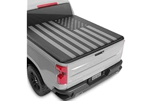 MOTORBOX American Flag Truck Tonneau Cover for Chevy Silverado All Weather Soft Tri-Fold Truck Bed Cover for Chevrolet Silverado 1500 2019-2025 and GMC Sierra 1500 19-25 Short Bed 5.8 ft