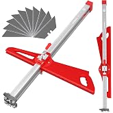 Foldable Drywall Cutting Tool w/10Utility Knife Blades for 1/4"- 5/8" Board | Drywall Cutter Tool with Blade Storage Slot,Dual Positioning System &amp; 19 Wheels for Home Renovation &amp; Gypsum Board Projects