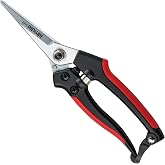 Kimura&reg; 8" Pro Pruning Scissors, Premium Japanese SK5 Hi-Carbon Steel Blades, Non-Slip Vinyl Coated Handles, Lightweight &amp; Ergonomic, Multi-Tasking Pruning Shears, Garden Snips, Precision Clippers