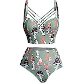 DRESSFO Gothic Galaxy Skull Print Bikini Set Retro Vintage Tummy Control Two Piece Tankini