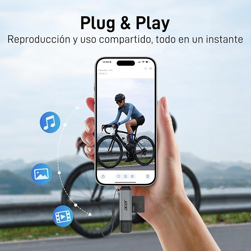 Leitor de Cartões SD/Micro SD, Adaptador de Leitor de Cartão