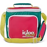 Igloo 90s Retro Collection Square Lunch Box Cooler with Front Pocket and Adjustable Strap
