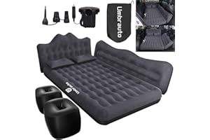 Umbrauto Car Air Mattress Backseat| Inflatable Truck Back Seat Camping Airbed for SUV Rear Seat, Blow Up Sleeping Travel Bed for Van Trunk with Pump & Pillows