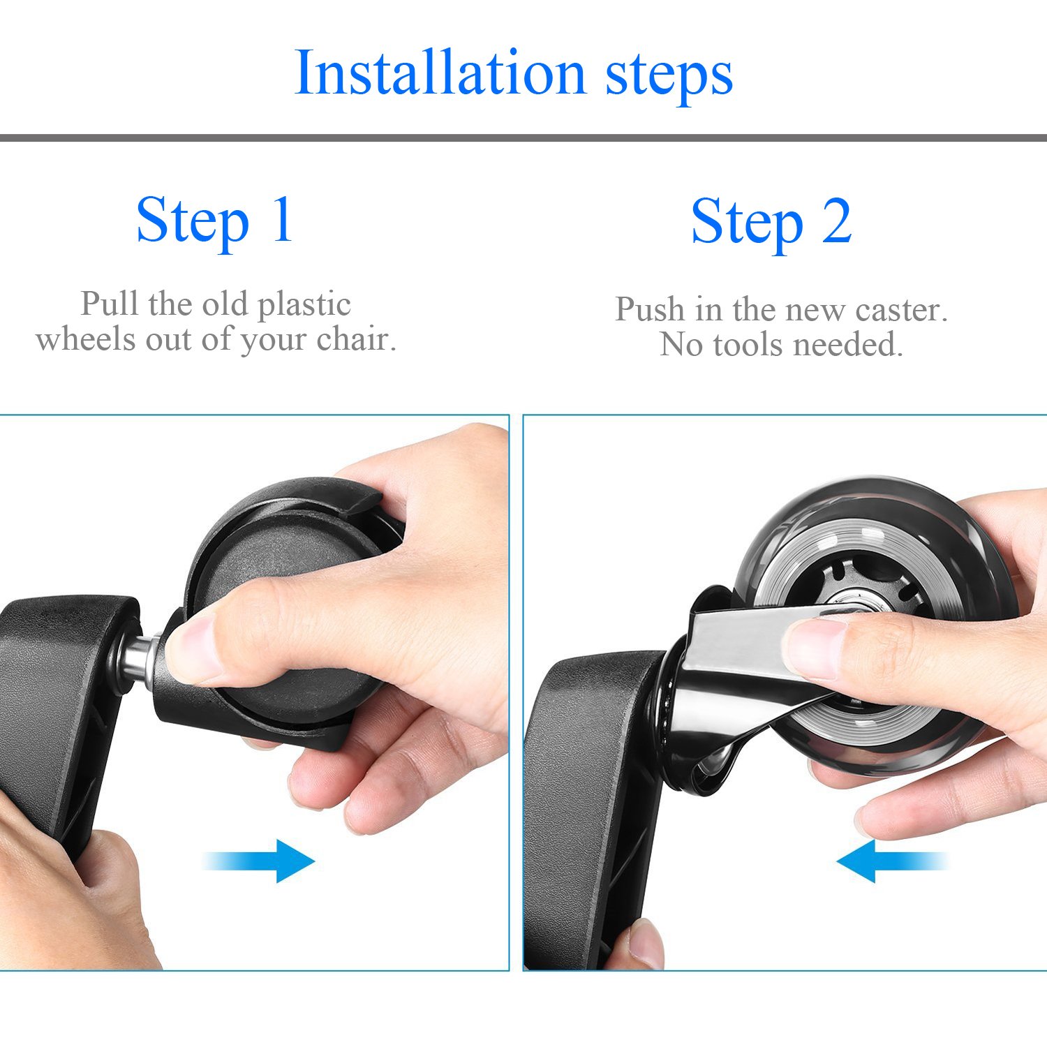 Office Products Casters 75mm Softech Hardwood Floor Safe Wheels Set of