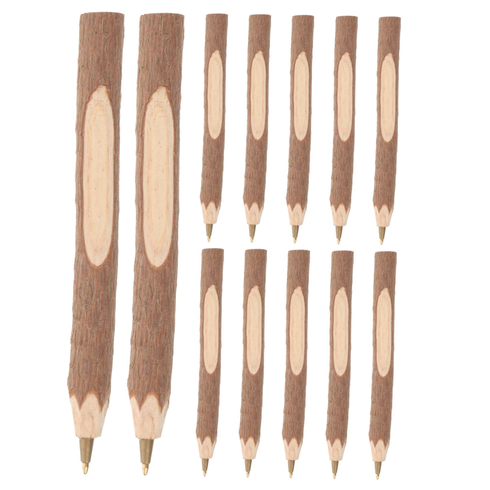 STOBOK 12pcs Bark Wood Ballpoint Pens Smooth Writing Chunky Tree Pen Creative Rustic Wedding sign-in Branch Twig stationery (13cm)