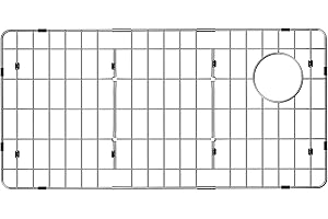 iPEGTOP Sink Bottom Grid, Stainless Steel Sink Protector 28-1/4" x 14-1/4" Side Drain Hole with Corner Radius, Sink Grate for Bottom of Kitchen Sink Single Sink Bowl with Sink Hole Cover